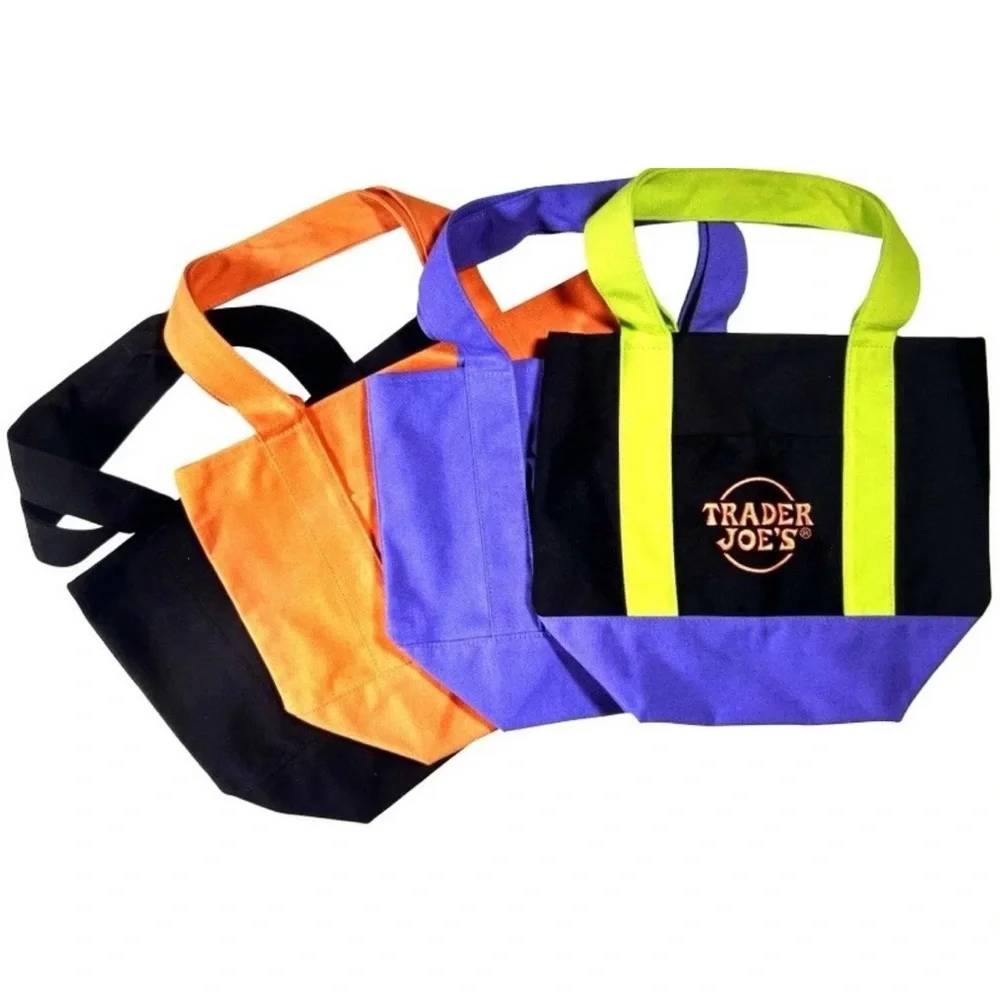 Trader Joe's Purple Canvas Halloween Tote Bag - Picture 3 of 3